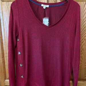 Red V-Neck Sweater